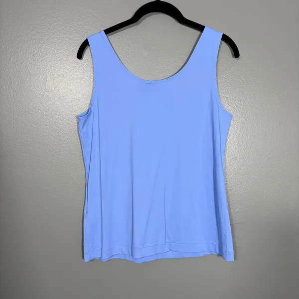Chico's Blue Minimalist Shell Tank Top Scoop Neck - Size 1 (Medium 8/10) - Women - Image 5