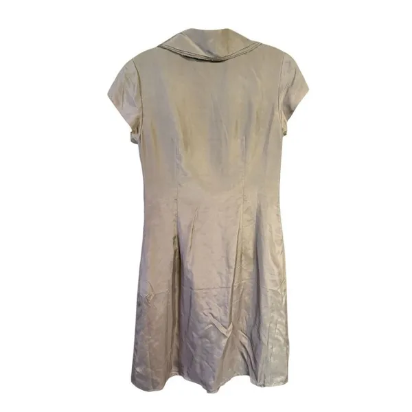 Ann Taylor LOFT 100% silk Dress Ruffle V-neckline Sz 4 NWT - Image 3