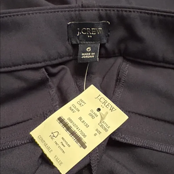 J Crew Factory women’s Slim-fit full-length trouser pant navy blue Size 6 NWT - Image 4