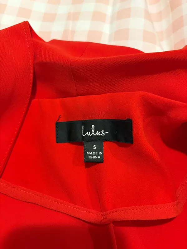Lulus miss punctuality red lightweight blazer - Image 3