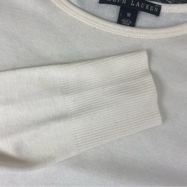 Ralph Lauren Ivory Knit Long Sleeve Sweater Top M - Image 4