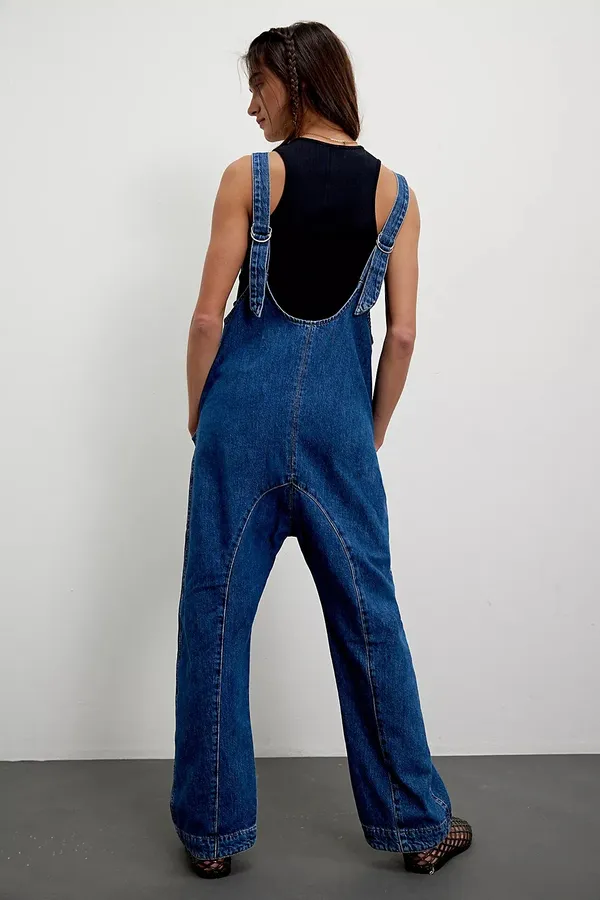 NWT Free People We The Free High Roller Jumpsuit In Sapphire Blue (Oversized Fit) Size: M $98 MSRP No refunds or cancellations - Image 3