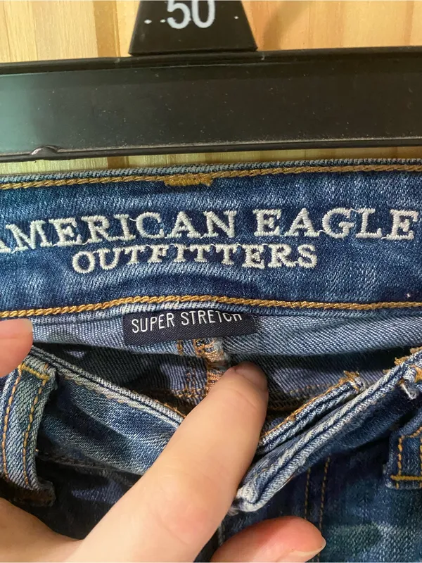 American Eagle Outfitters Dark Blue Skinny Jeans - Image 4