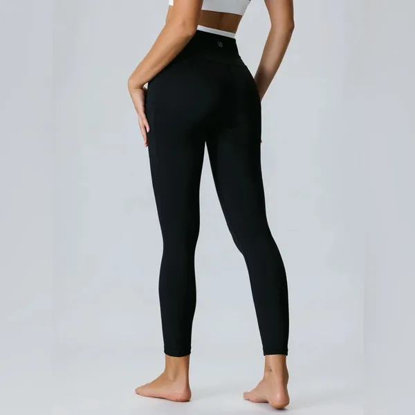 Berlook Black Natural Waisted Leggings 25” 26 - Image 2