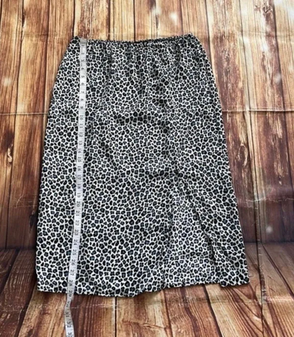 Polly & Esther Women's Leopard Print Cheetah Midi Skirt Blue Size Large - Image 5