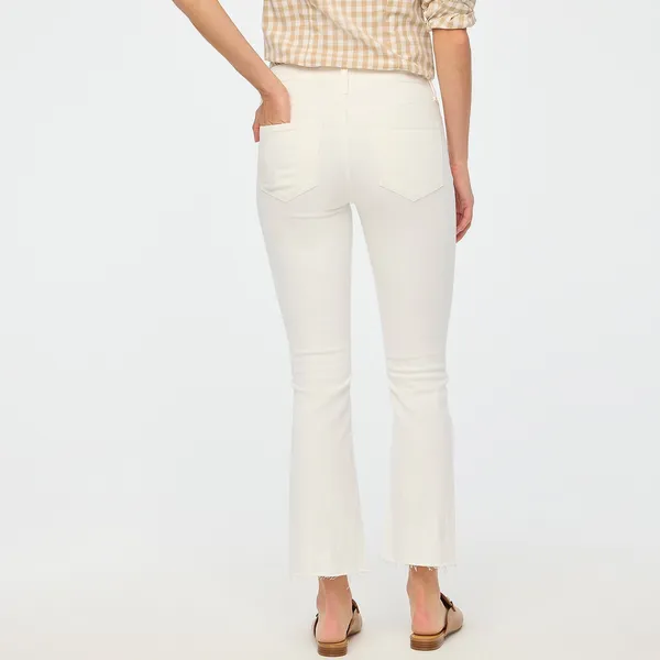 J.Crew Factory Petite Flare Casual Crop Denim Signature Stretch White P31 NWT - Image 3
