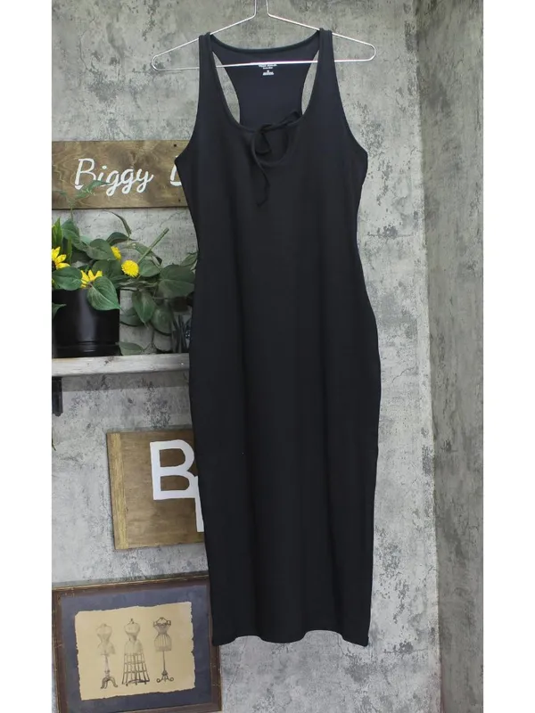 NWT Wild Fable ButterBliss Keyhole Racerback Midi Bodycon Dress 94460320 Black M - Image 2