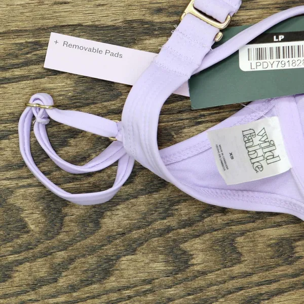 NWT Wild Fable Womens Shirred Underwire Bikini Top PID-G84E3G S Light Purple - Image 5