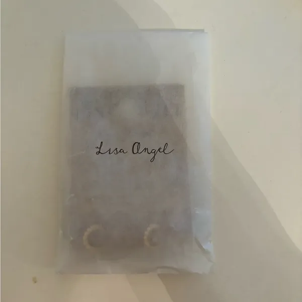 NWT Lisa Angel Gold Sterling Silver Dotted Huggie Hoop Earrings - Image 5