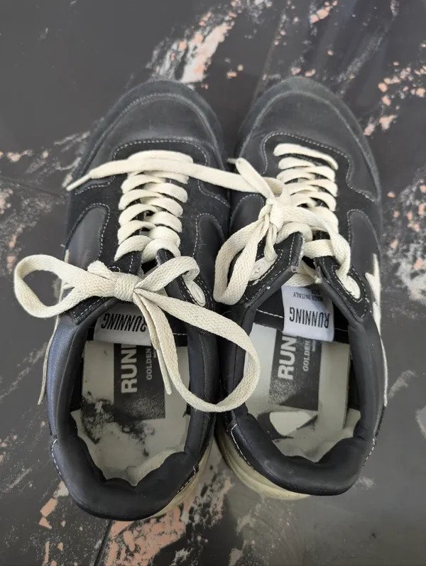 Golden Goose Deluxe Brand Running Sole In Black Nappa And Suede Sneakers - Image 7