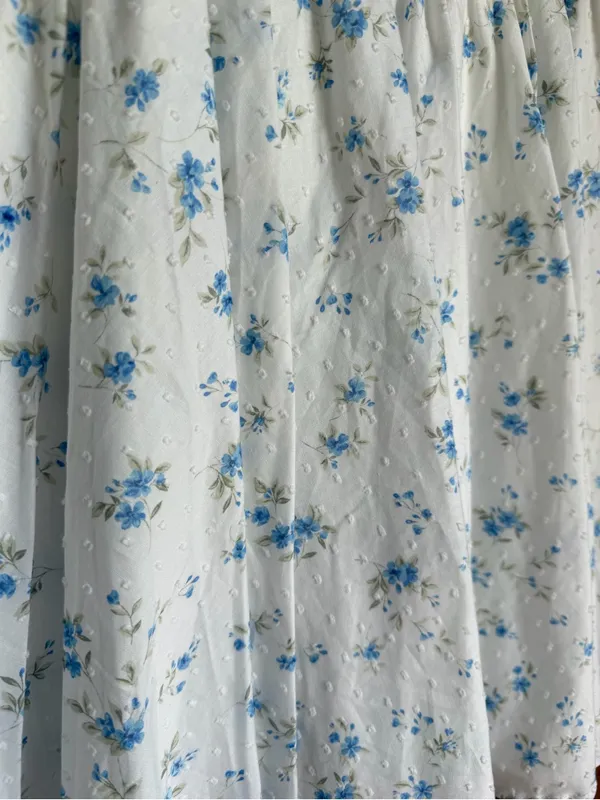 Altar'd State Maya Blue Floral Swiss Dot Open Back Bow Mini Dress NWT XL - Image 13