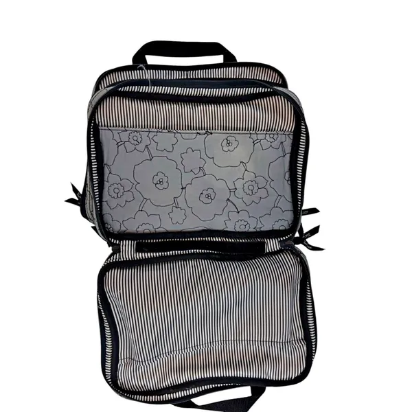 Thirty-One Makeup Organizer Toiletry Travel Bag Gray Poppy Hostess Excl Pockets - Image 4