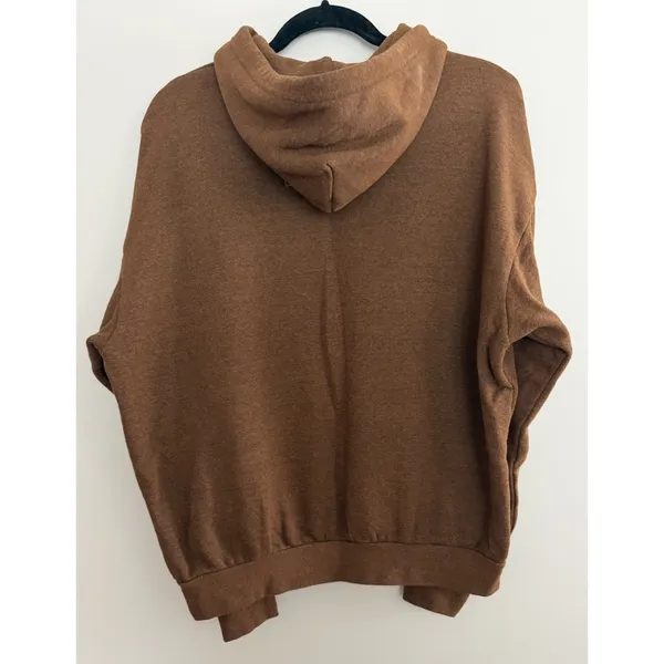 Aviator Nation Logo Pullover‎ Relaxed Hoodie Chocolate Size Small - Image 2