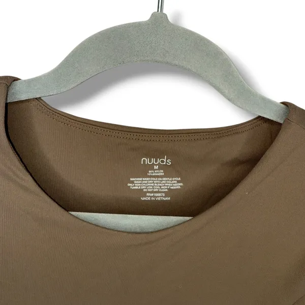 Nuuds‎ Womens Long Sleeve Thong Bodysuit Brown Size Medium - Image 2