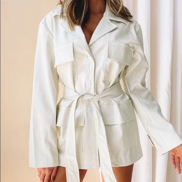 LIONESS White long-sleeve blazer dress - Image 5