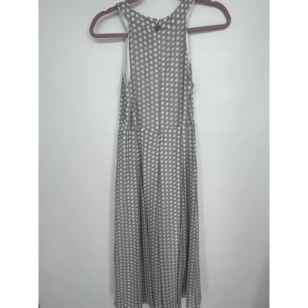 Tommy Hilfiger‎ Polka Dot Halter Maxi Dress Womens 4 Gray White Flowy - Image 2
