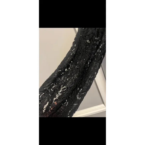 Womens APT 9 - BLACK WITH PARTIAL LACE SLEEVE Top Medium. Nightout causal date - Image 6