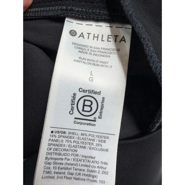 Athleta Run With It Pant Black Active Running Joggers Womens Size Large - Image 7