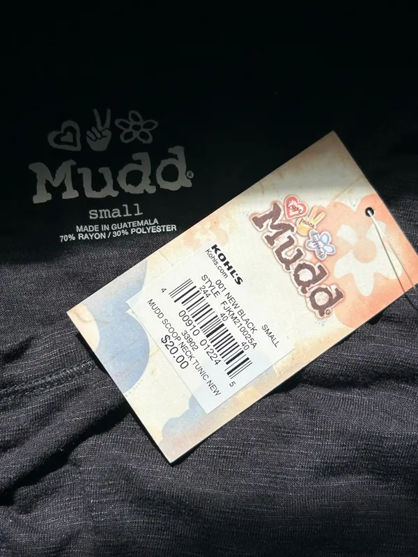 Mudd Women’s Everyday Black Scoop Neck Short Sleeve Tee SM NWT - Image 7