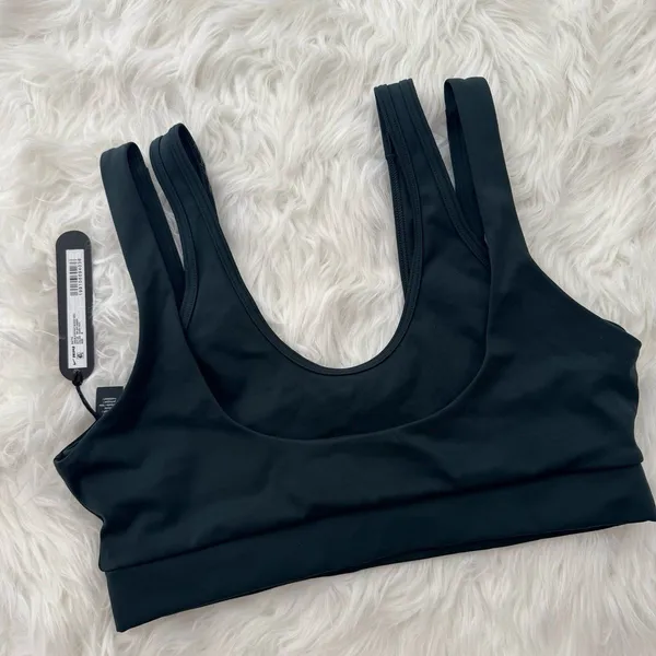 Nike Skims Matte Double Strap Scoop Bra Dark Teal Size Medium - Image 5
