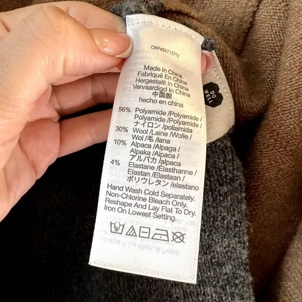 Madewell Kent Colorblock Striped Cardigan size L Wool Alpaca Pockets - Image 5