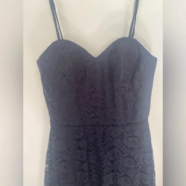 Wtoo Watters Navy Lace Sweetheart Spaghetti Strap Dress Size 4 - Image 5