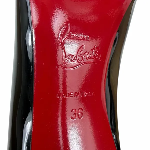 Christian Louboutin Kate 100 Patent Leather Pointed Toe Pump Black Size 36 - Image 11