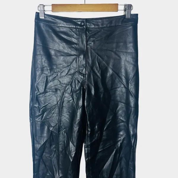 Wilfred Melina Black Vegan Leather High Rise Straight Leg Pants Size 8‎ - Image 5