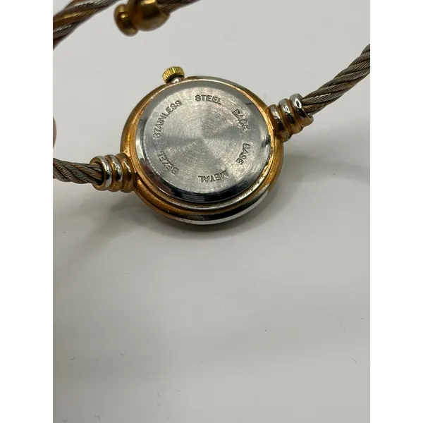 Womens Gold Silver Tone Snowflake Dial Cuff Bracelet‎ Watch Japan Movt Quartz - Image 3