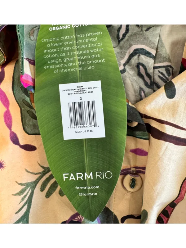 NWT Farm Rio Surreal Print Belted Long Sleeve Mini Dress Size S - Image 9