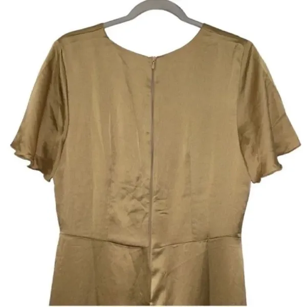 Show Me Your MUMU Tan Silky Gown/ Dress(Size Large) - Image 4