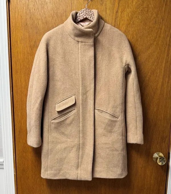 J. Crew Cocoon Coat Italian Stadium-Cloth Wool Blend Nello Gori Beige 2 - Image 15