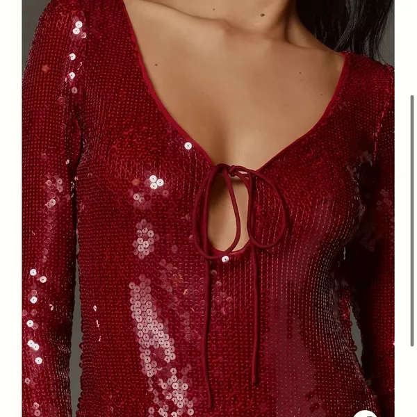Anthro -Bardot Verona Long-Sleeve Sequin Mini Dress Size 10 - Image 4