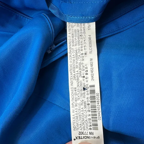 Zara Dress Pants Linen Viscose Blend Womens 30x30 Blue Business Casual Trousers - Image 9