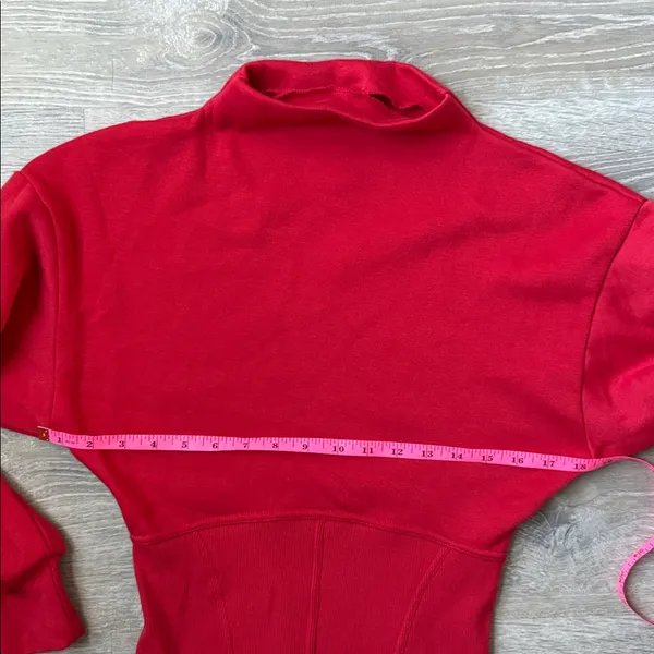Maeve by Anthropologie Red Corset-Waist Mock Neck Pullover Sweater XS - Image 8