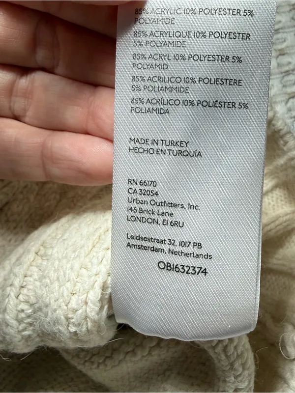 Anthropologie Ivory Sweater Vest XL Wns Cable Knit V-Neck Sleeveless Ivy Prep - Image 7