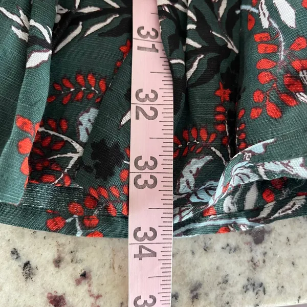 Maje Rubik‎ Imprime Floral Dress Womens 2 Small Green Red Boho Lace Trim V-Neck - Image 11