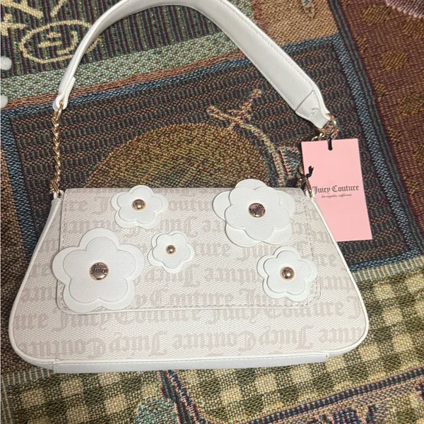 Juicy Couture Cream Floral Shoulder Bag - Image 5