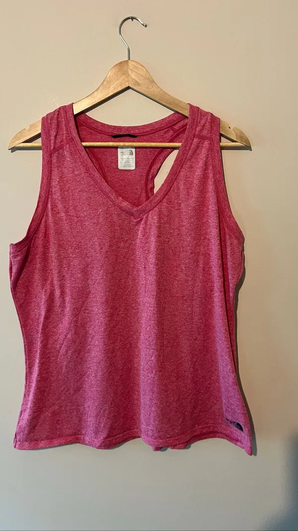 The North Face Women's Tank Top Pink Heathered Athletic Racerback Size XL - Image 2