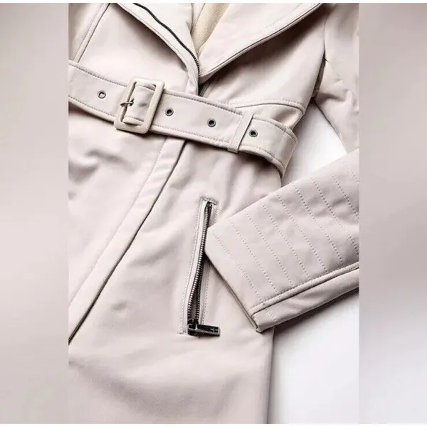 Kenneth Cole New York Beige Belted Trench Coat Women’s XS Classic Chic - Image 6