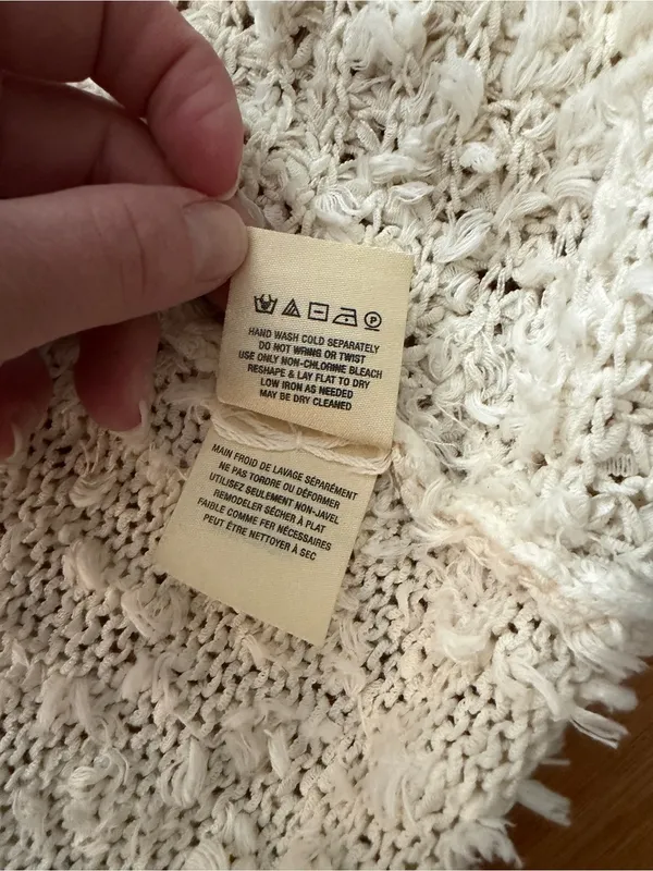 Akemi + Kin Anthropologie Cozy Open-Front Cream Women's Cardigan Sweater Size M - Image 7