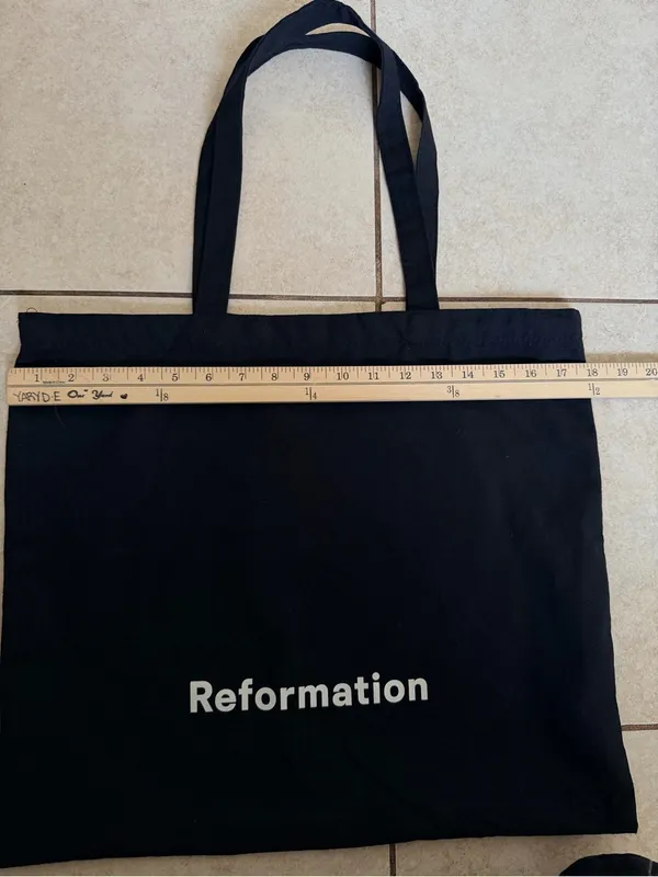 Reformation Black Canvas Logo Tote - Image 4
