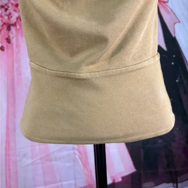 ZARA Olive Green Draped Halter Top with White Wide-Leg Pants - Image 10