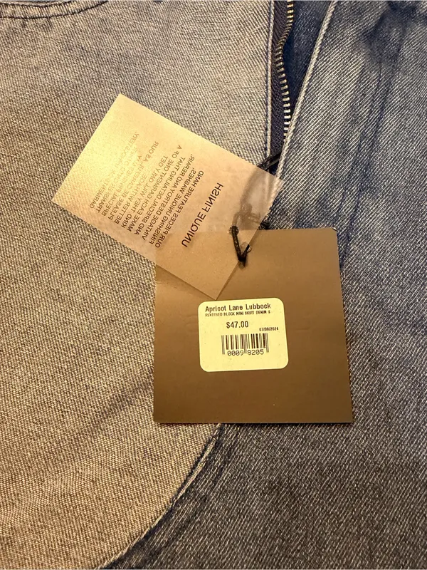 Le lis Apricot lane Two-Tone Light and Medium Blue Denim Mini Skirt - Image 4