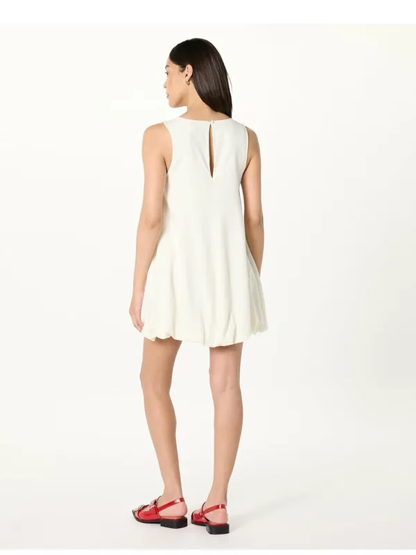 The Drop Sleeveless Bubble Hem Mini Dress Ivory Size Small NWT - Image 3