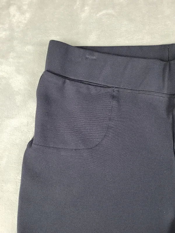 Quince Ultra Stretch Ponte Kick Flare Pants Navy Blue Size L Large Cropped - Image 7