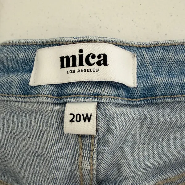 Mica Los Angeles Jeans 90's Vintage Crop Flare LightWash Distressed HighRise 20‎ - Image 9