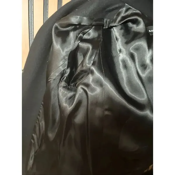 Randy camper black coat jacket wool blend stylish military style size 4 - Image 5