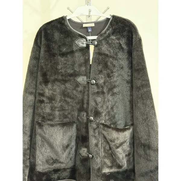NWT Universal Thread Women Black Faux Fur Toggle Jacket Coat Pockets Size XL - Image 5