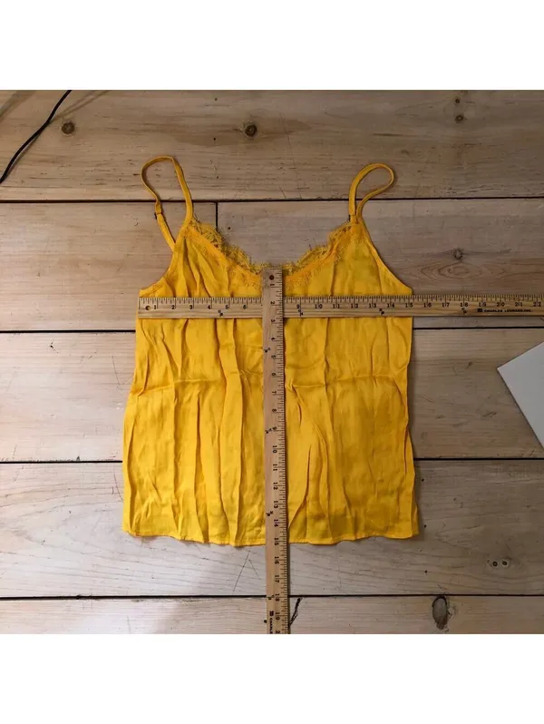 Anthropologie Floreat NWT Women's Yellow Lace Cami Top Size XS - Image 8